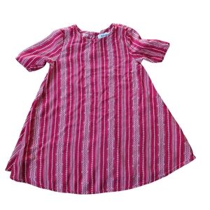 Old Navy Pink Tangiers Elbow Sleeve Swing Dress 100% Rayon Size 3T